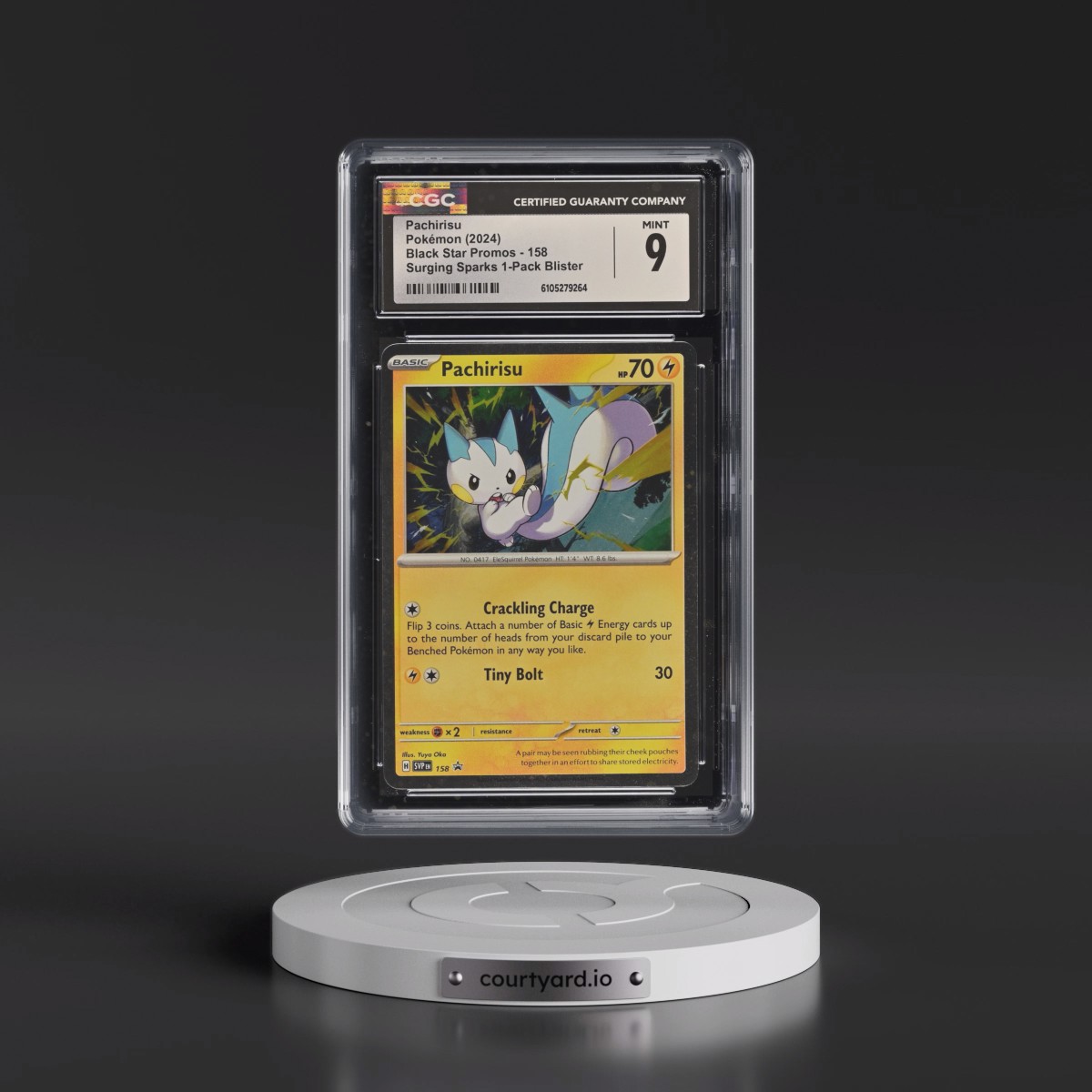 2023 Black Star Promos - Scarlet & Violet SVP EN #158 Pachirisu - Surging Sparks 1-Pack Blister (Cosmos Holo) (CGC 9 MINT)