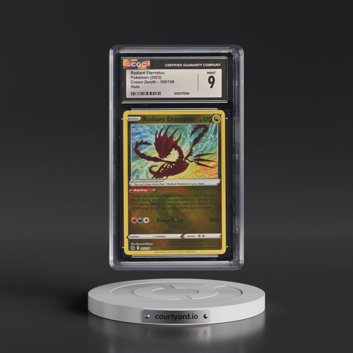 2023 Crown Zenith #105/159 Radiant Eternatus - Holo (CGC 9 MINT)