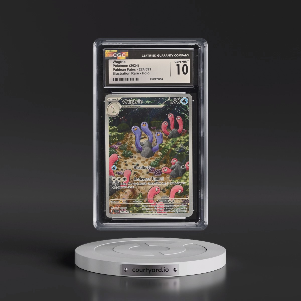 2024 Pokémon Paf EN-Paldean Fates #224 Wugtrio - Illustration Rare (CGC 10 GEM MINT)