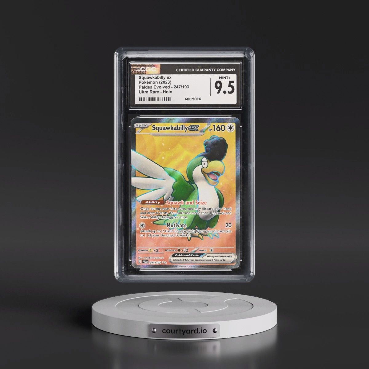 2023 Paldea Evolved - PAL EN #247/193 Squawkabilly ex - Ultra Rare Holo (CGC 9.5 MINT+)