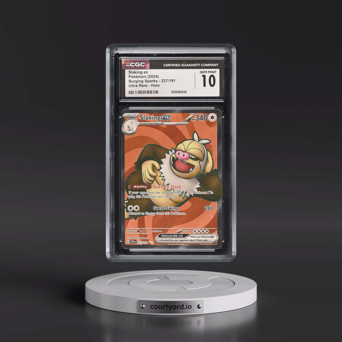 2024 Surging Sparks - SSP EN #227/191 Slaking ex - Ultra Rare Holo (CGC 10 GEM MINT)
