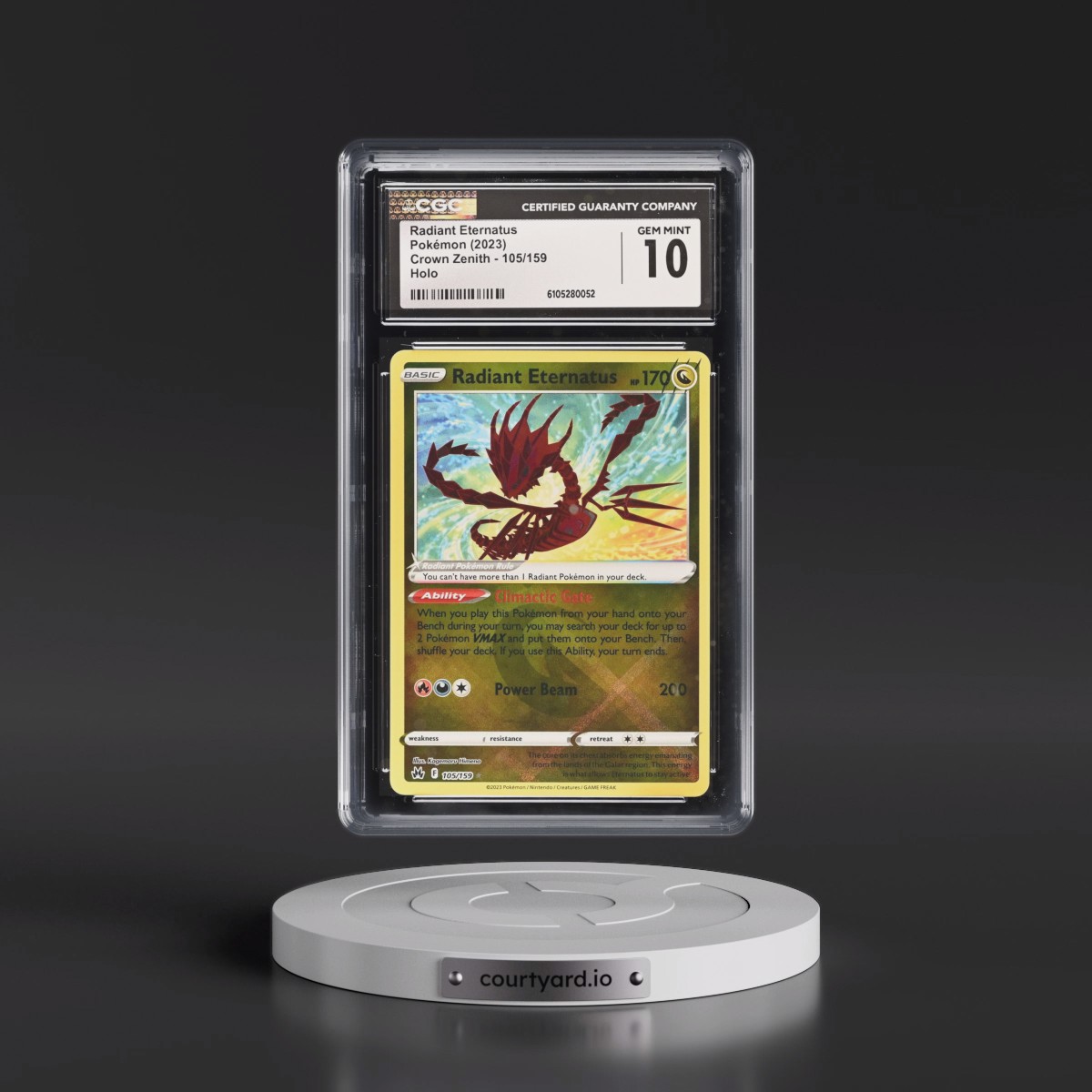 2023 Crown Zenith #105/159 Radiant Eternatus - Holo (CGC 10 GEM MINT)