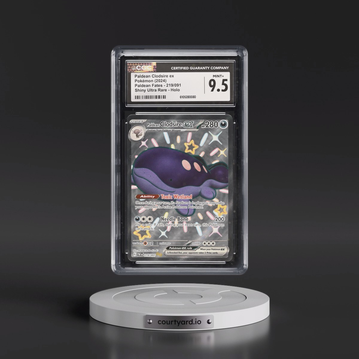 2024 Paldean Fates - PAF EN #219/091 Paldean Clodsire ex - Shiny Ultra Rare Holo (CGC 9.5 MINT+)