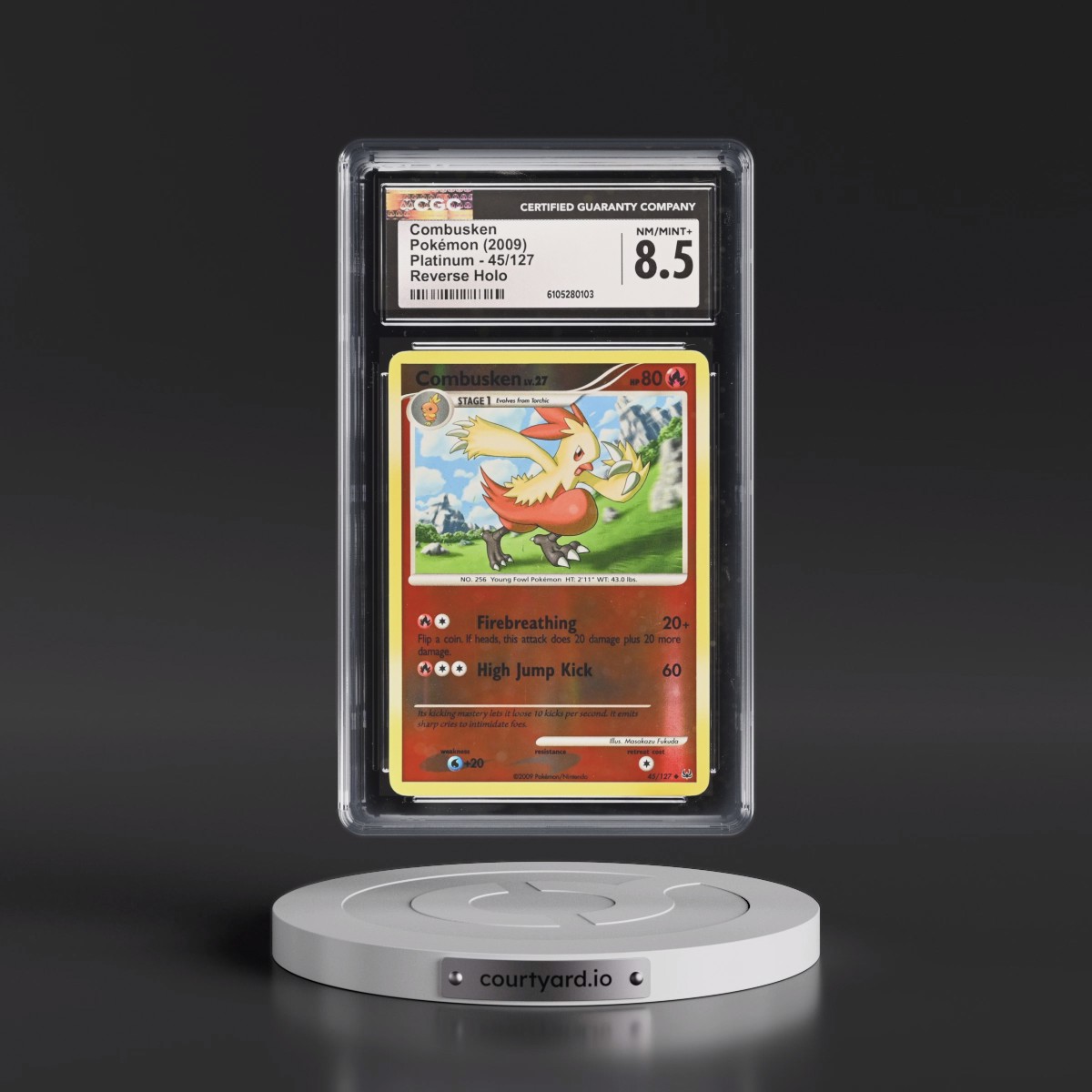 2009 Platinum #45/127 Combusken - Reverse Holo (CGC 8.5 NM-MT+)