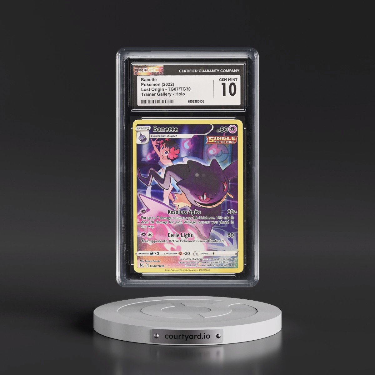 2022 Lost Origin #TG07/TG30 Banette - Trainer Gallery Holo (CGC 10 GEM MINT)