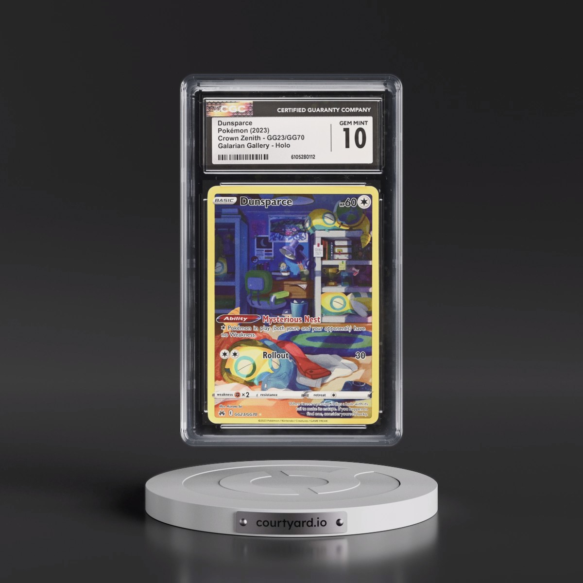 2023 Crown Zenith #GG23/GG70 Dunsparce - Galarian Gallery Holo (CGC 10 GEM MINT)