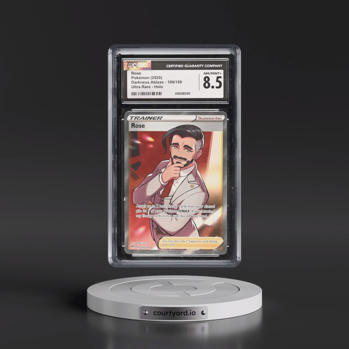 2020 Darkness Ablaze #189/189 Rose - Ultra Rare Holo (CGC 8.5 NM-MT+)