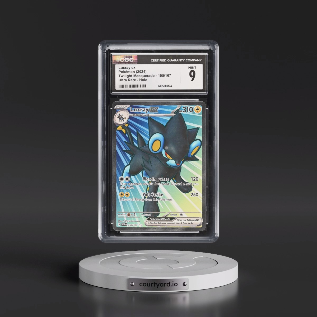 2024 Twilight Masquerade - TWM EN #195/167 Luxray ex - Ultra Rare Holo (CGC 9 MINT)
