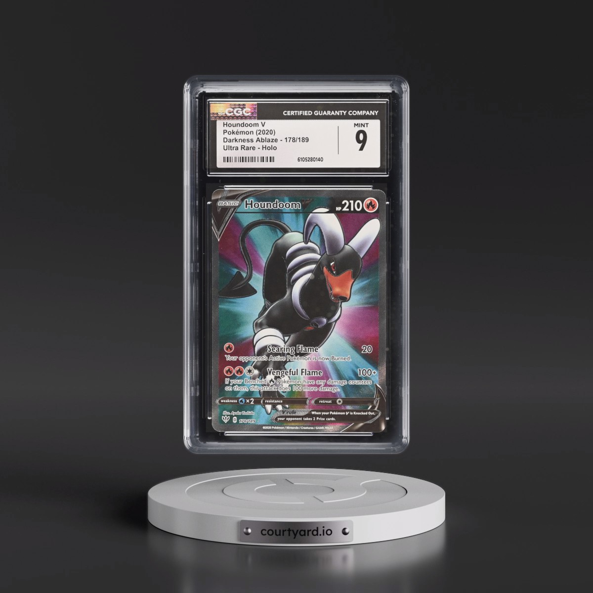 2020 Darkness Ablaze #178/189 Houndoom V - Holo (CGC 9 MINT)