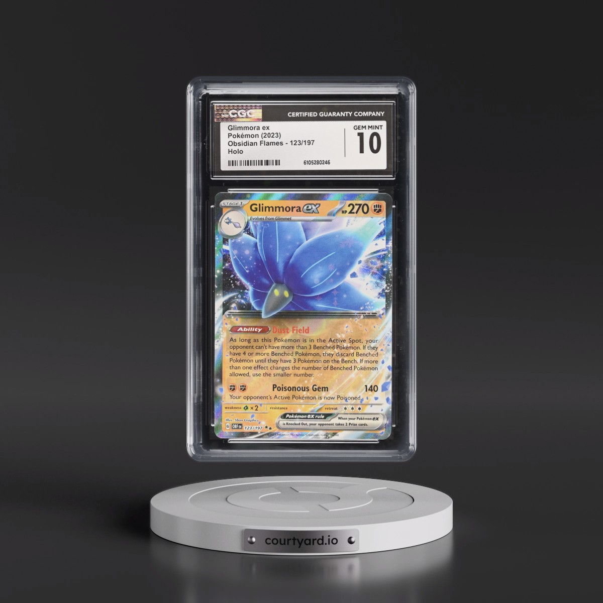 2023 Obsidian Flames - OBF EN #123/197 Glimmora ex - Holo (CGC 10 GEM MINT)
