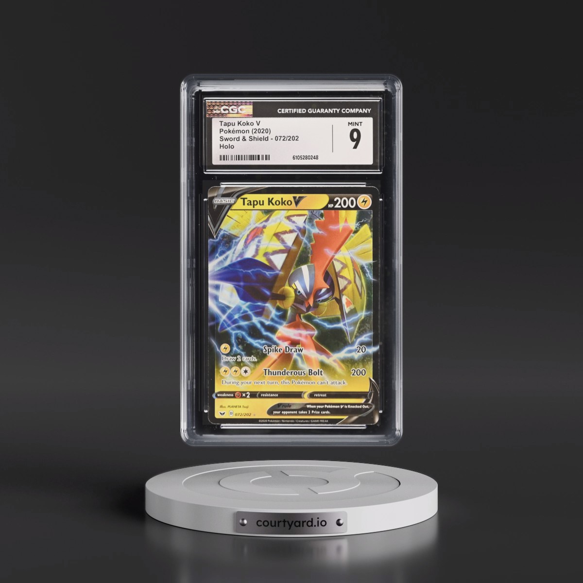 2020 Sword & Shield #072/202 Tapu Koko V - Holo (CGC 9 MINT)