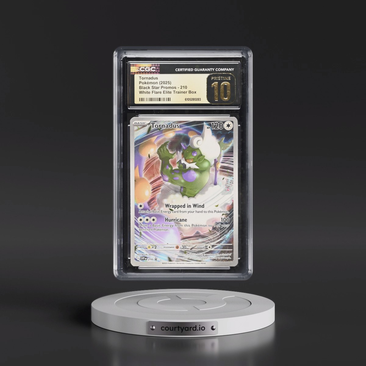 2025 Pokémon Svp EN-SV Black Star Promo #210 Tornadus - White Flare Elite Trainer Box (CGC 10 PRISTINE)