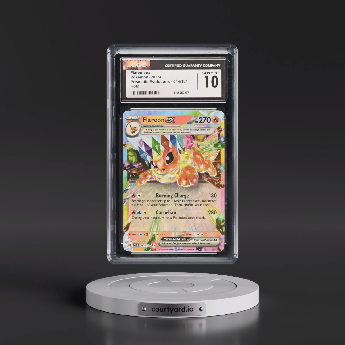 2024 Prismatic Evolutions - PRE EN #014/131 Flareon ex - Holo (CGC 10 GEM MINT)