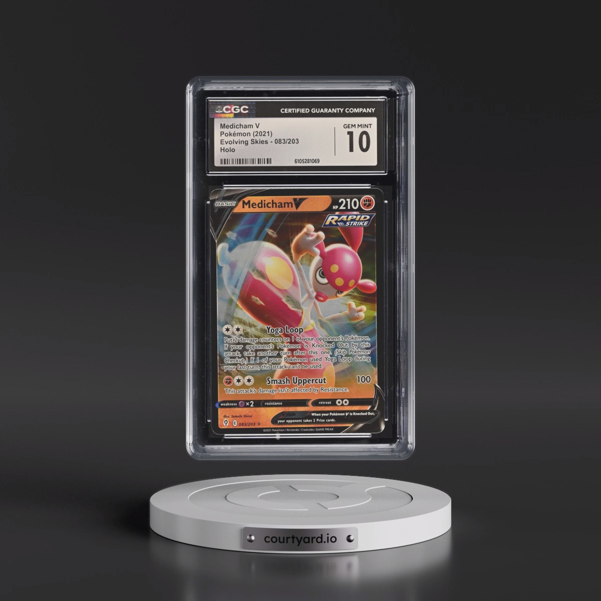 2021 Evolving Skies #083/203 Medicham V - Holo (CGC 10 GEM MINT)