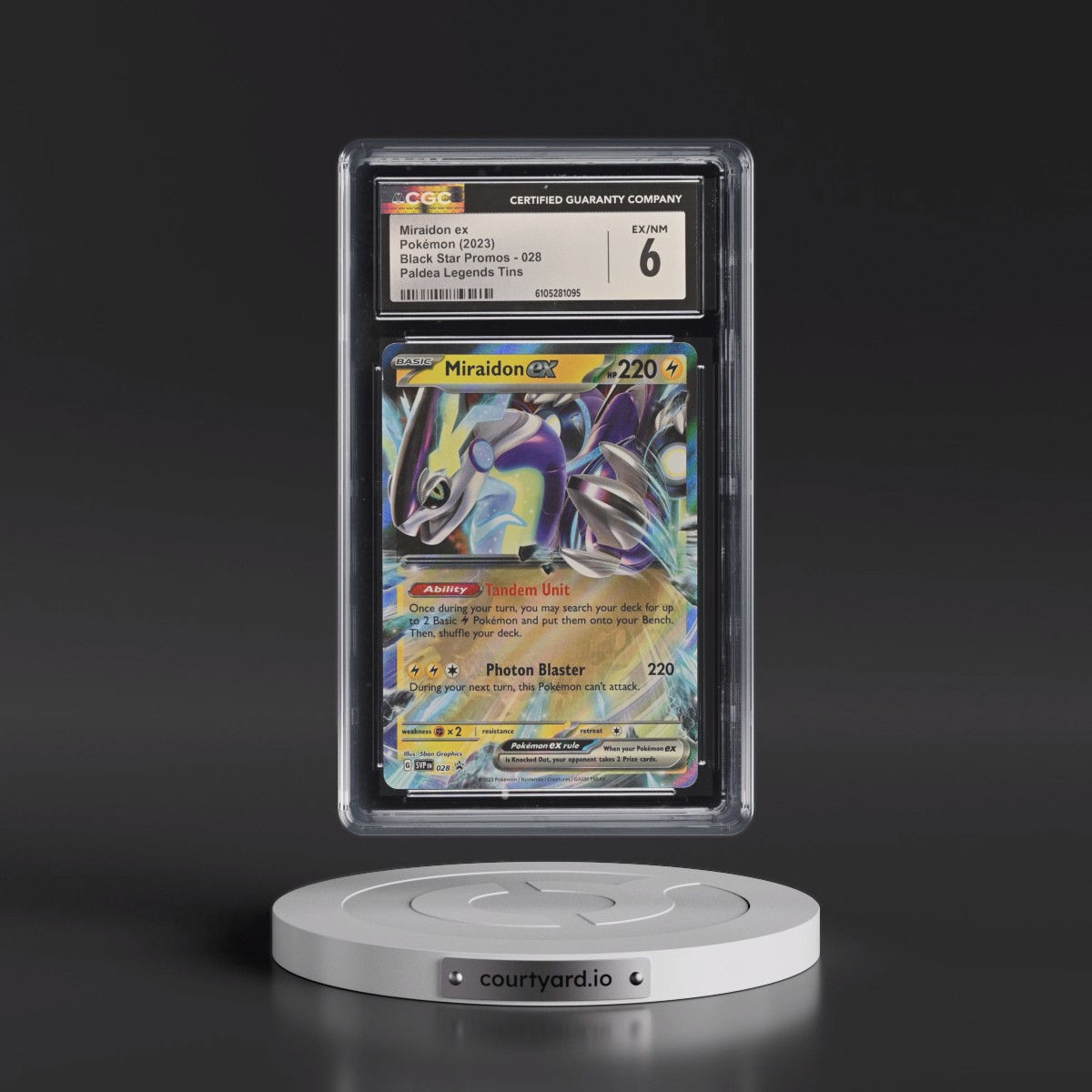2023 Black Star Promos - Scarlet & Violet SVPEN #028 Miraidon ex - Paldea Legends Tins (CGC 6 EX-NM)