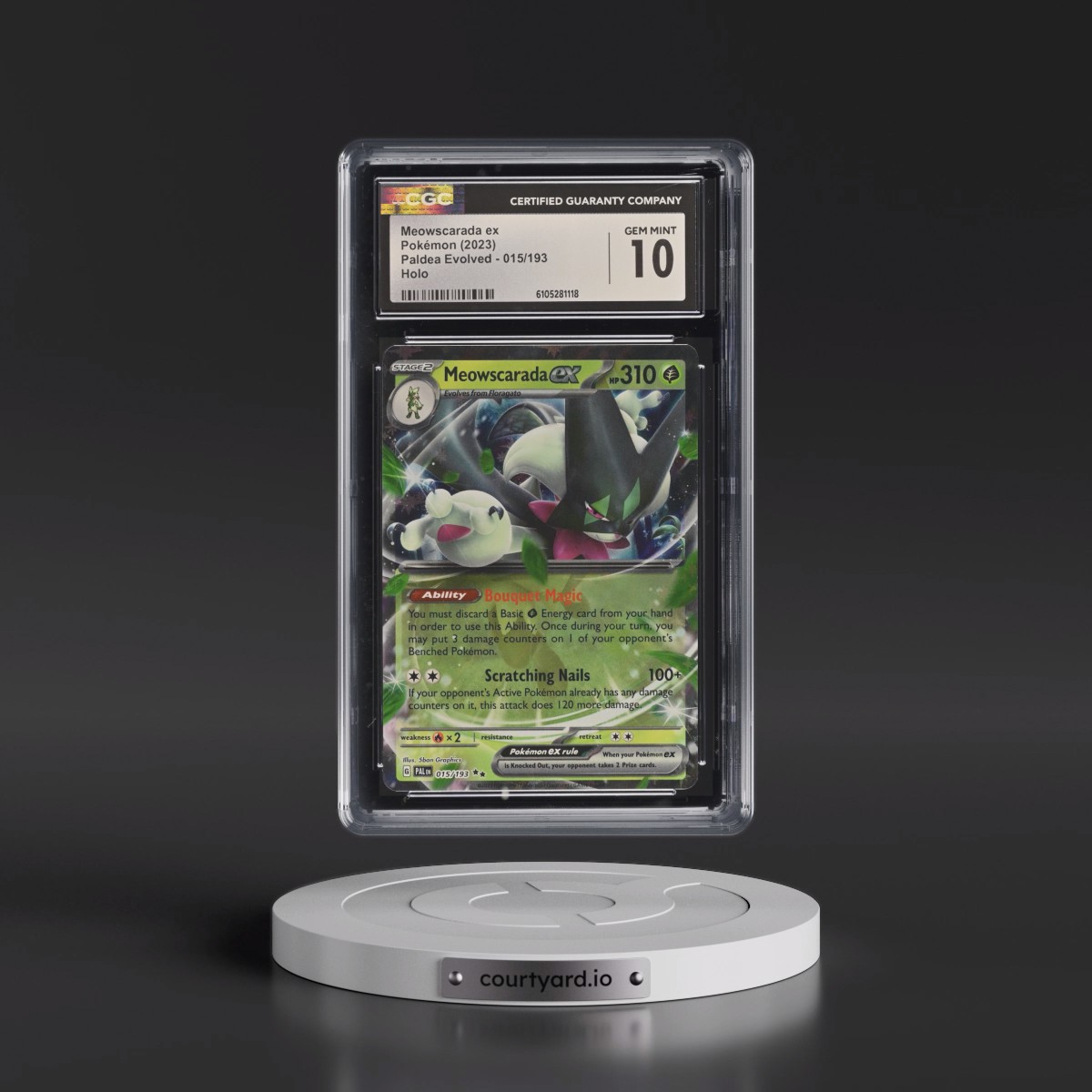 2023 Paldea Evolved - PAL EN #015/193 Meowscarada ex - Holo (CGC 10 GEM MINT)