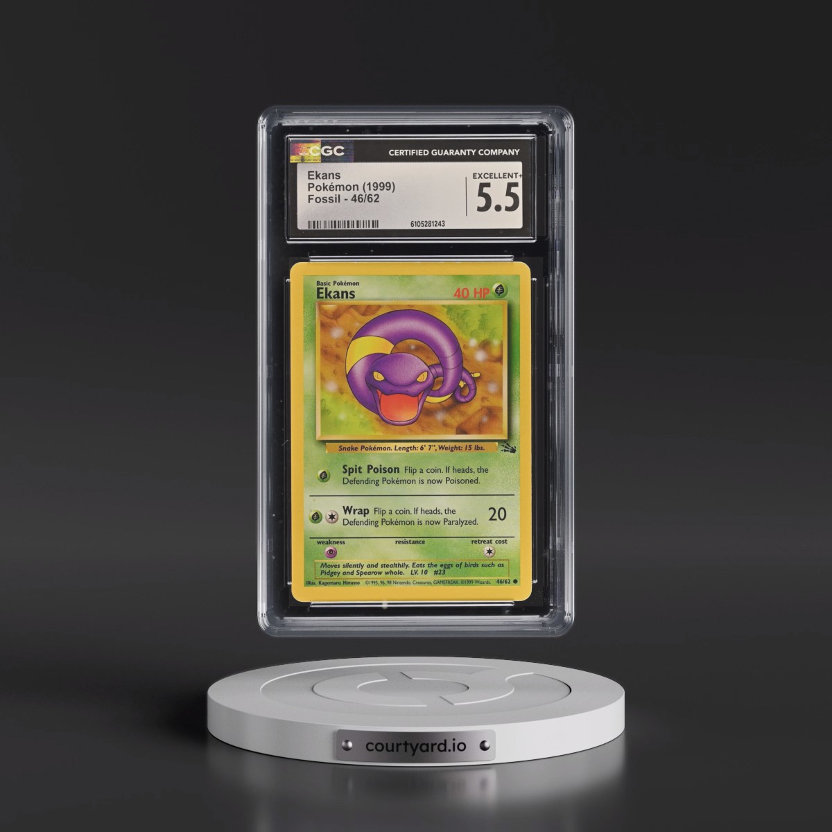 1999 Fossil #46/62 Ekans (CGC 5.5 EX+)