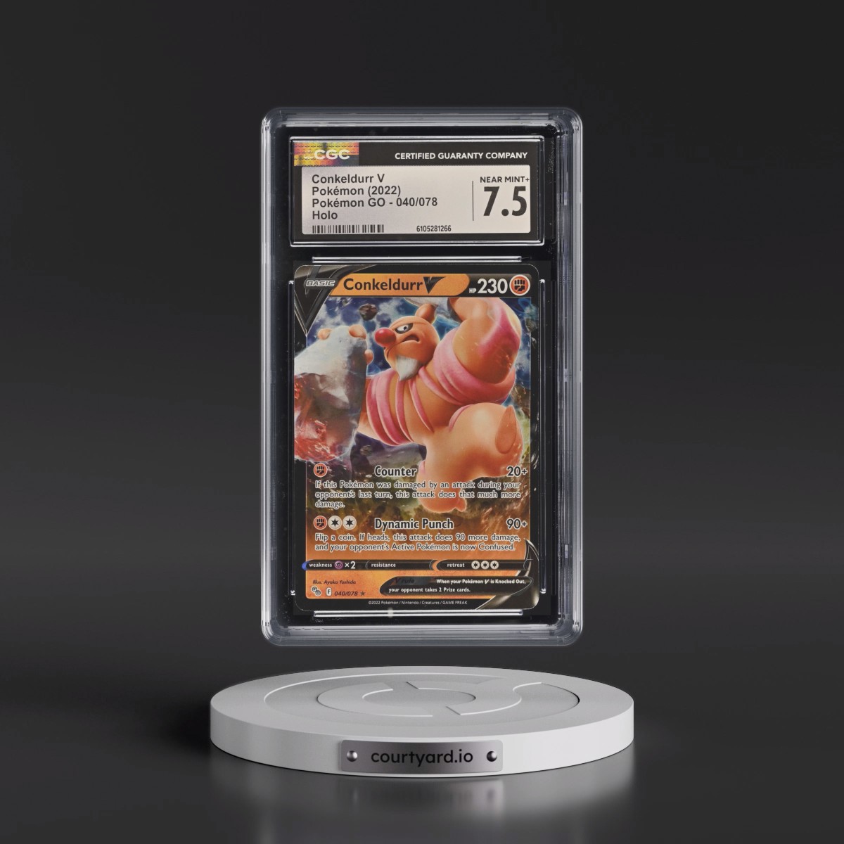 2022 Pokémon GO #040/078 Conkeldurr V - Holo (CGC 7.5 NM+)