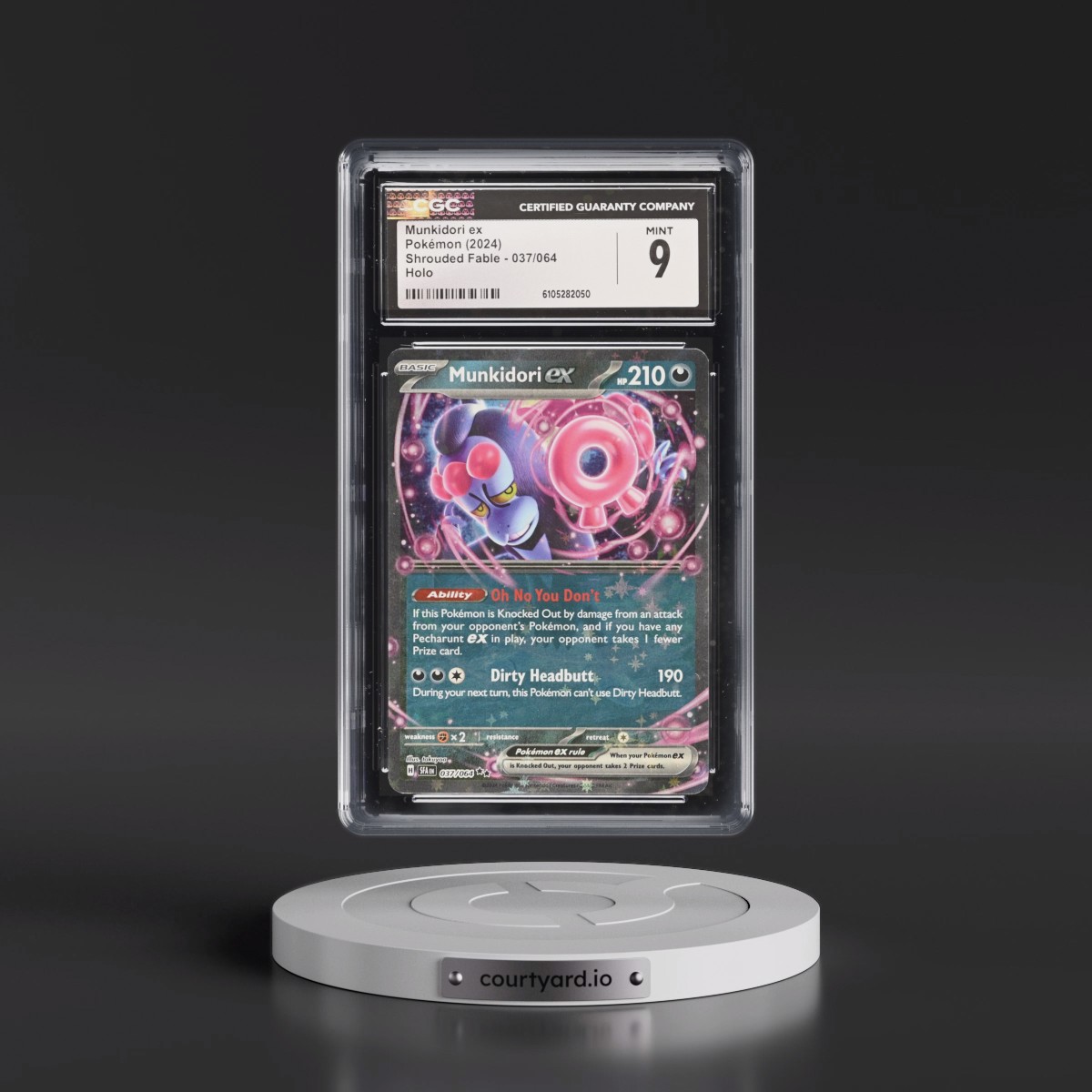 2024 Pokémon Sfa EN-Shrouded Fable #037 Munkidori EX - Holo (CGC 9 MINT)