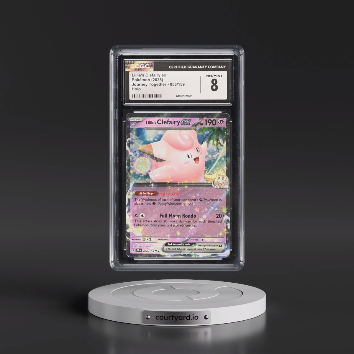 2025 Pokémon Jtg EN-Journey Together #056 Lillie's Clefairy EX - Holo (CGC 8 NM-MT)
