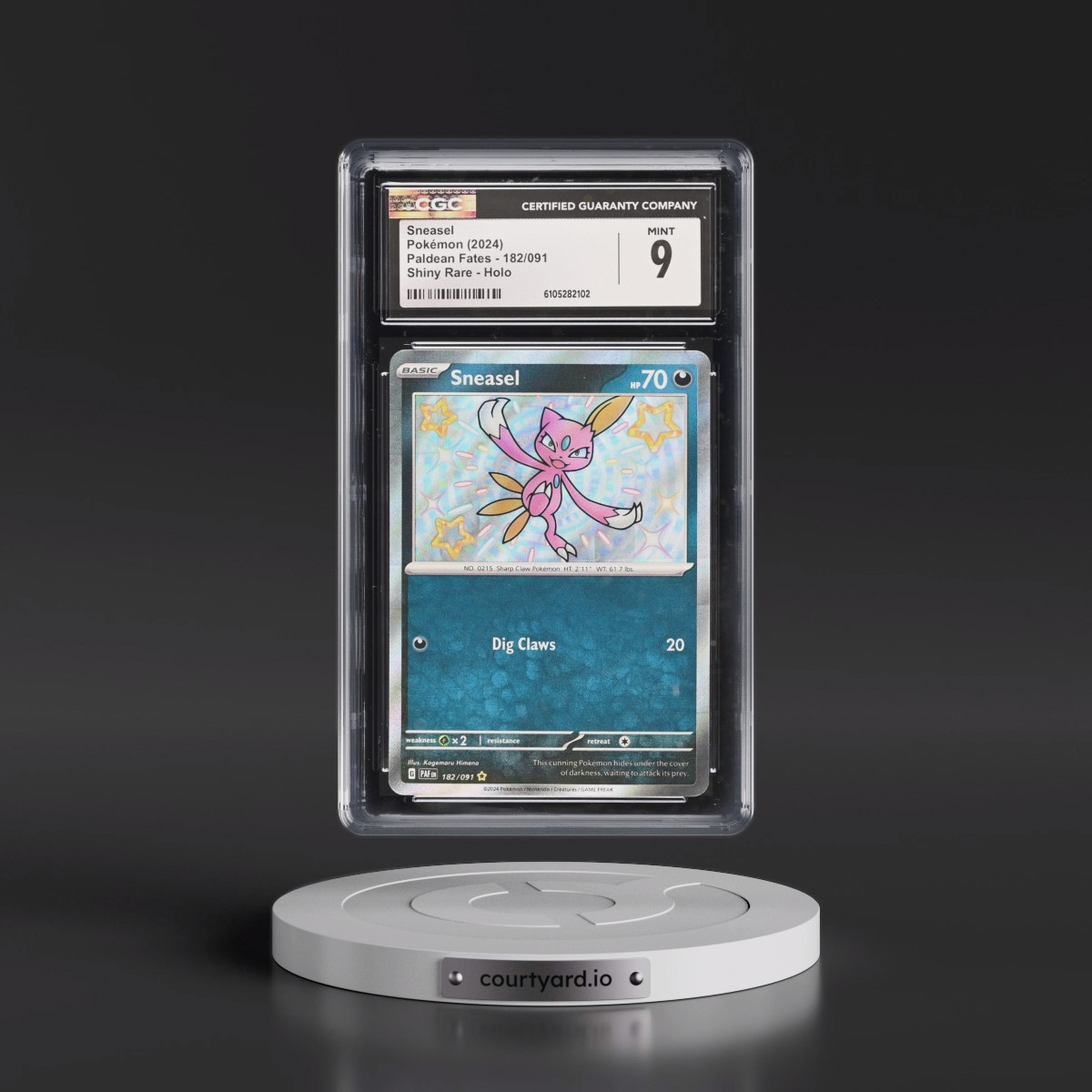 2024 Pokémon Paf EN-Paldean Fates #182 Sneasel - Shiny Rare (CGC 9 MINT)