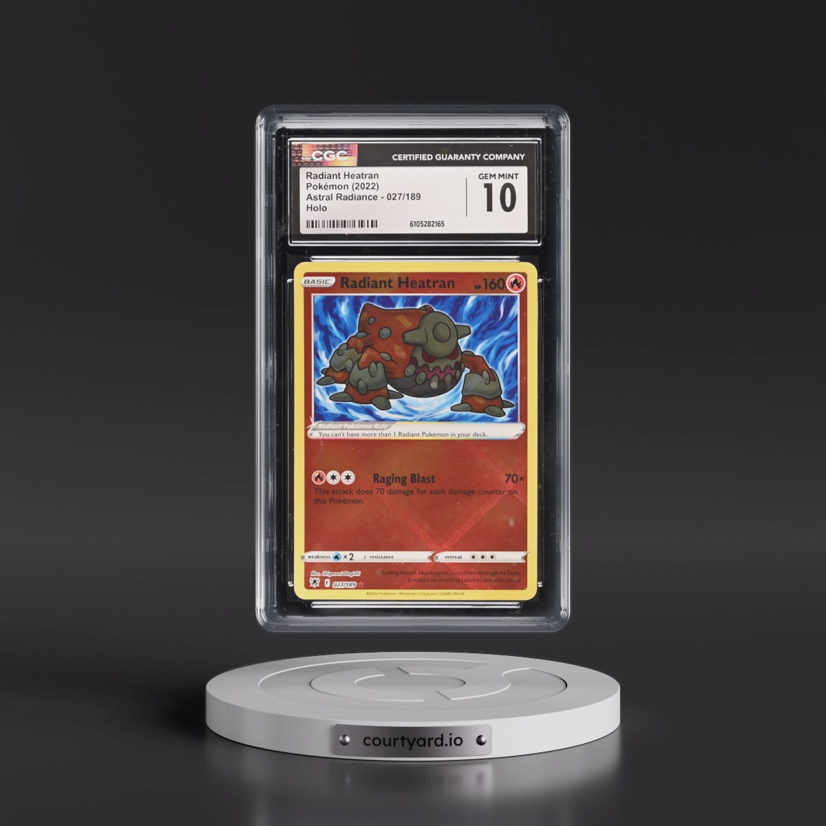 Astral Radiance #027/189 Radiant Heatran - Holo (CGC 10 GEM MINT)