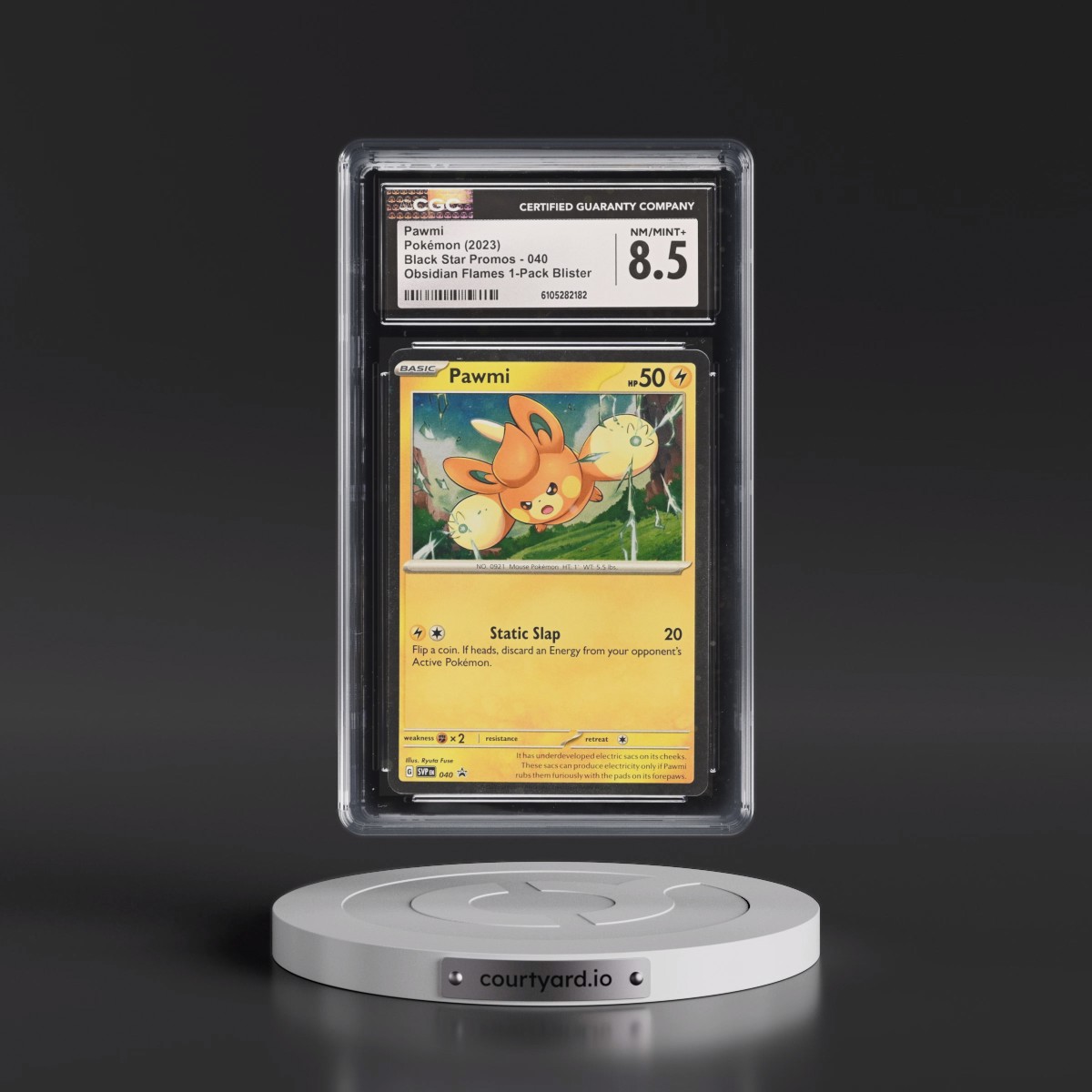 2023 Black Star Promos - Scarlet & Violet SVPEN #040 Pawmi - Obsidian Flames 1-Pack Blister (Cosmos Holo) (CGC 8.5 NM-MT+)