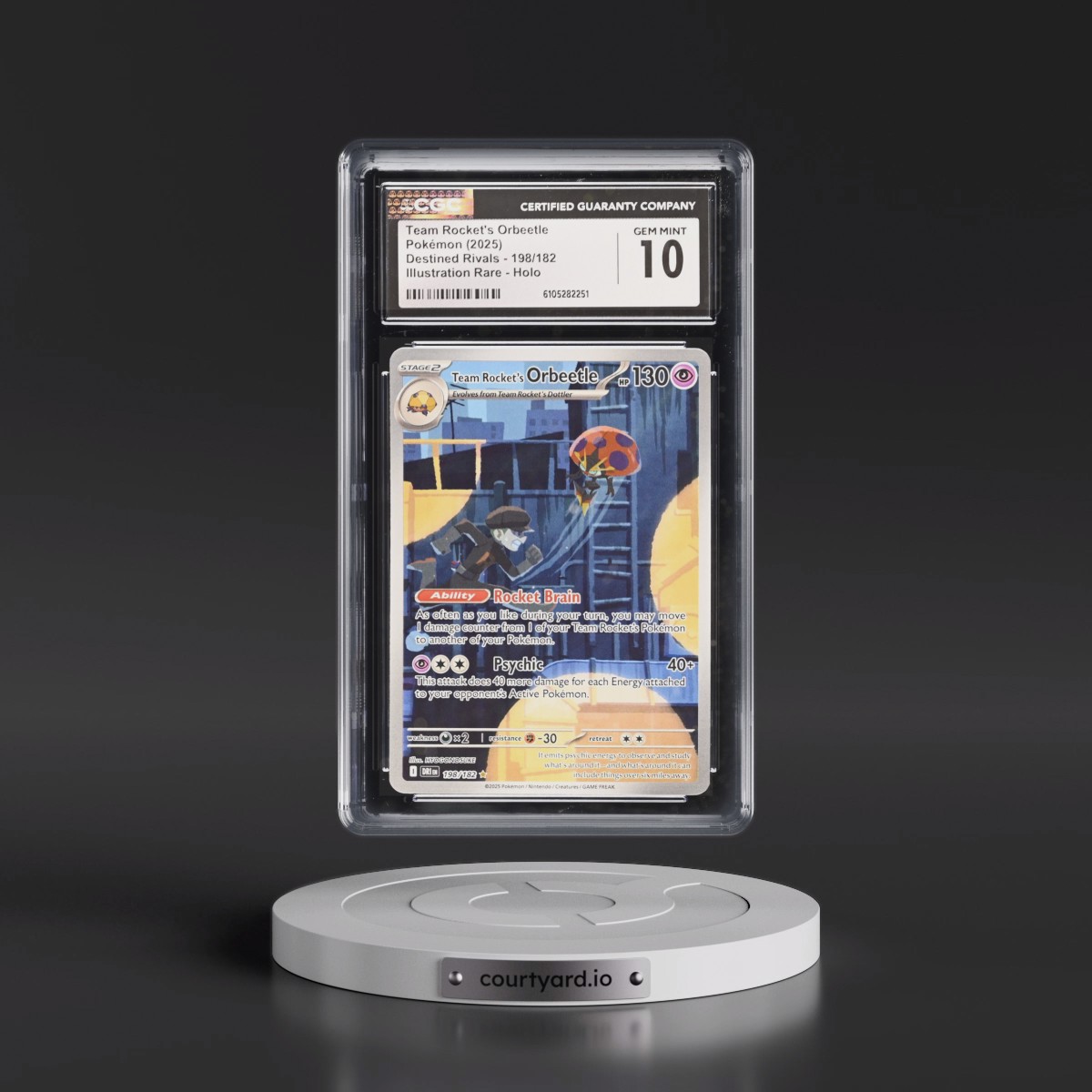2025 Pokémon Dri EN-Destined Rivals #198 Team Rocket's Orbeetle - Illustration Rare (CGC 10 GEM MINT)