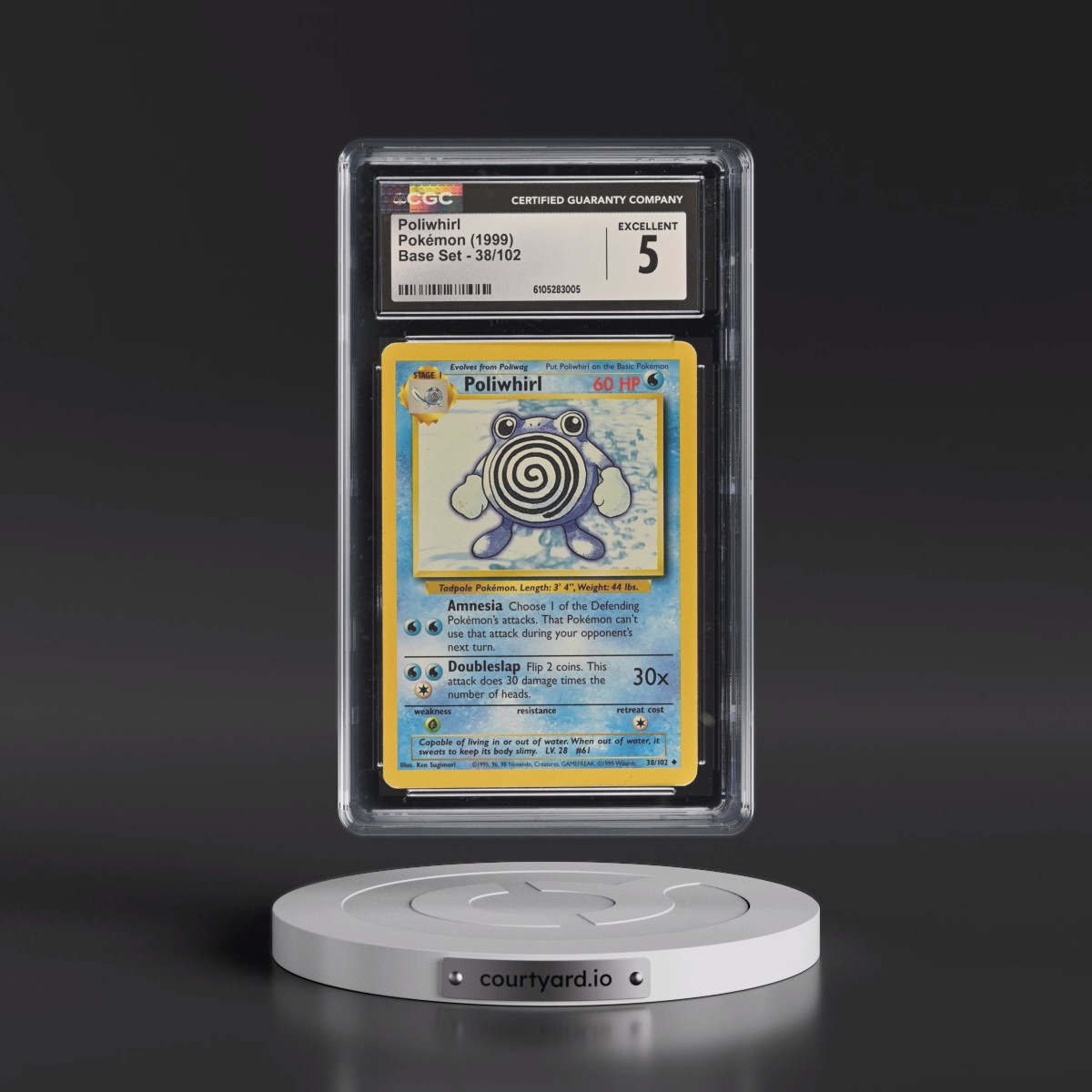 1999 Base Set #38/102 Poliwhirl (CGC 5 EX)