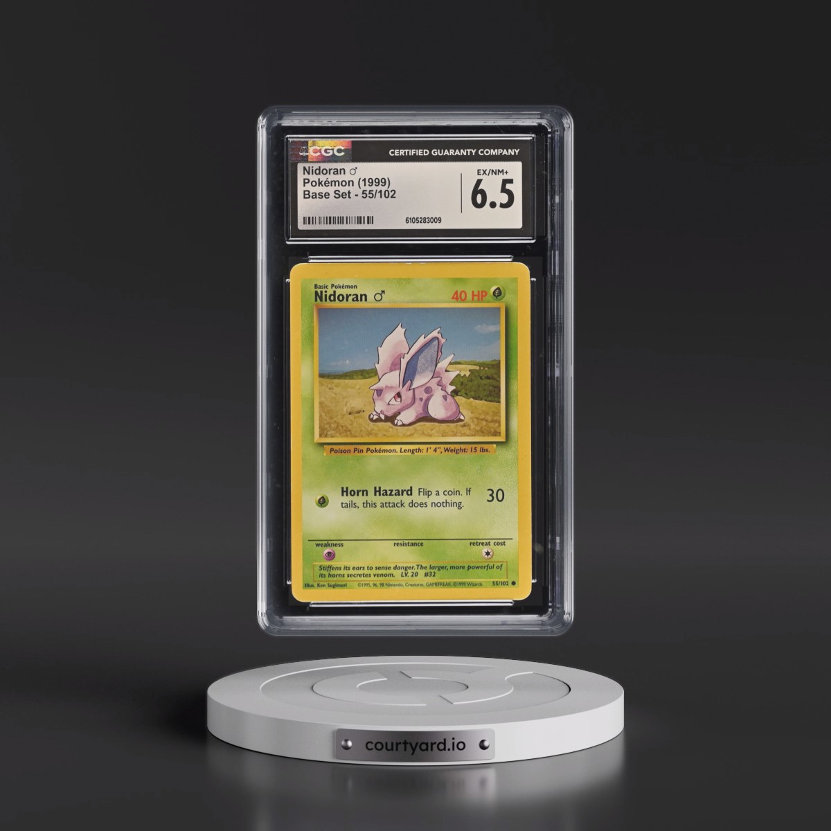 1999 Base Set #55/102 Nidoran â?? (CGC 6.5 EX-NM+)