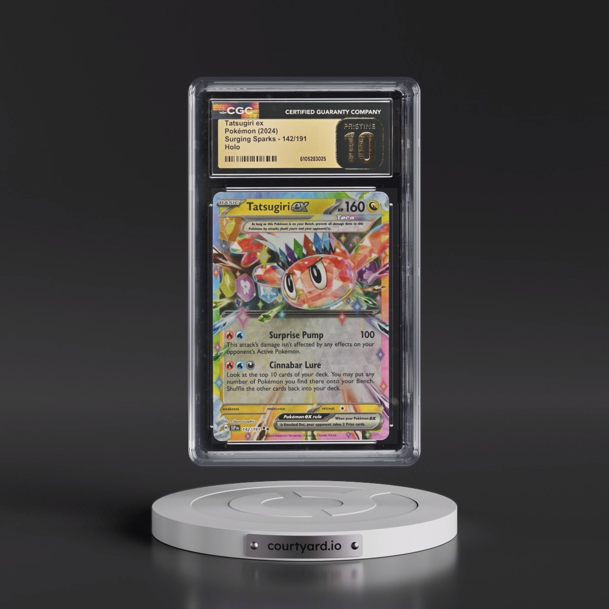 2024 Surging Sparks - SSP EN #142/191 Tatsugiri ex - Holo (CGC 10 PRISTINE)