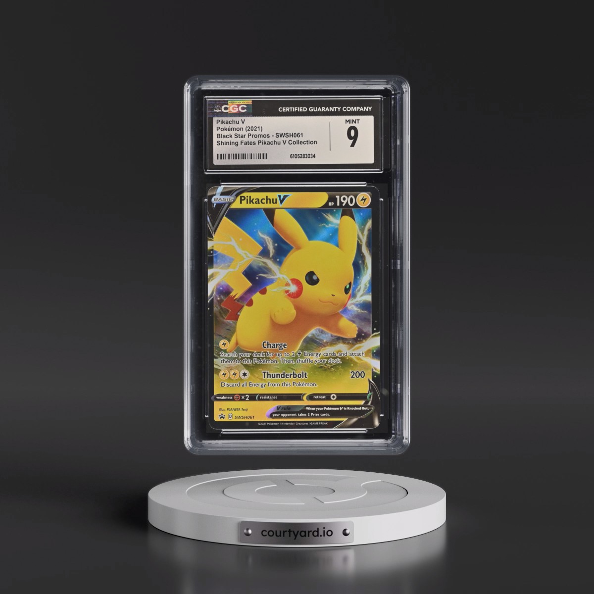 2017 Black Star Promos - Sword & Shield #SWSH061 Pikachu V - Shining Fates Pikachu V Collection (Holo) (CGC 9 MINT)