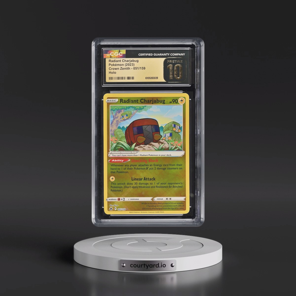 2023 Crown Zenith #051/159 Radiant Charjabug - Holo (CGC 10 PRISTINE)