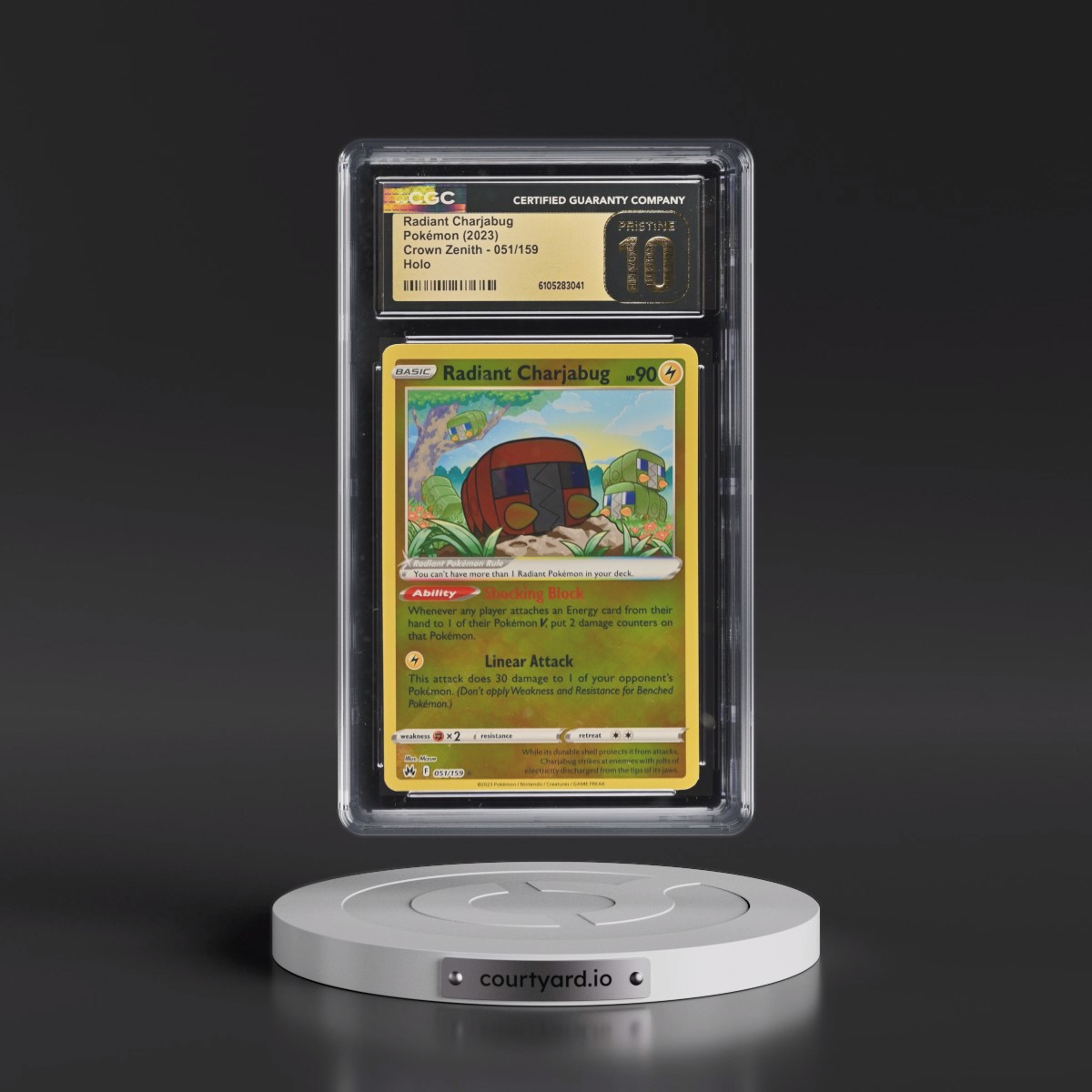 2023 Crown Zenith #051/159 Radiant Charjabug - Holo (CGC 10 PRISTINE)