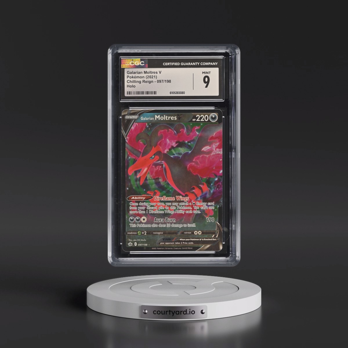2021 Chilling Reign #097/198 Galarian Moltres V - Holo (CGC 9 MINT)