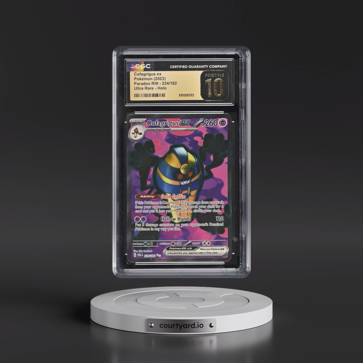 2023 Paradox Rift - PAR EN #224/182 Cofagrigus ex - Ultra Rare Holo (CGC 10 PRISTINE)