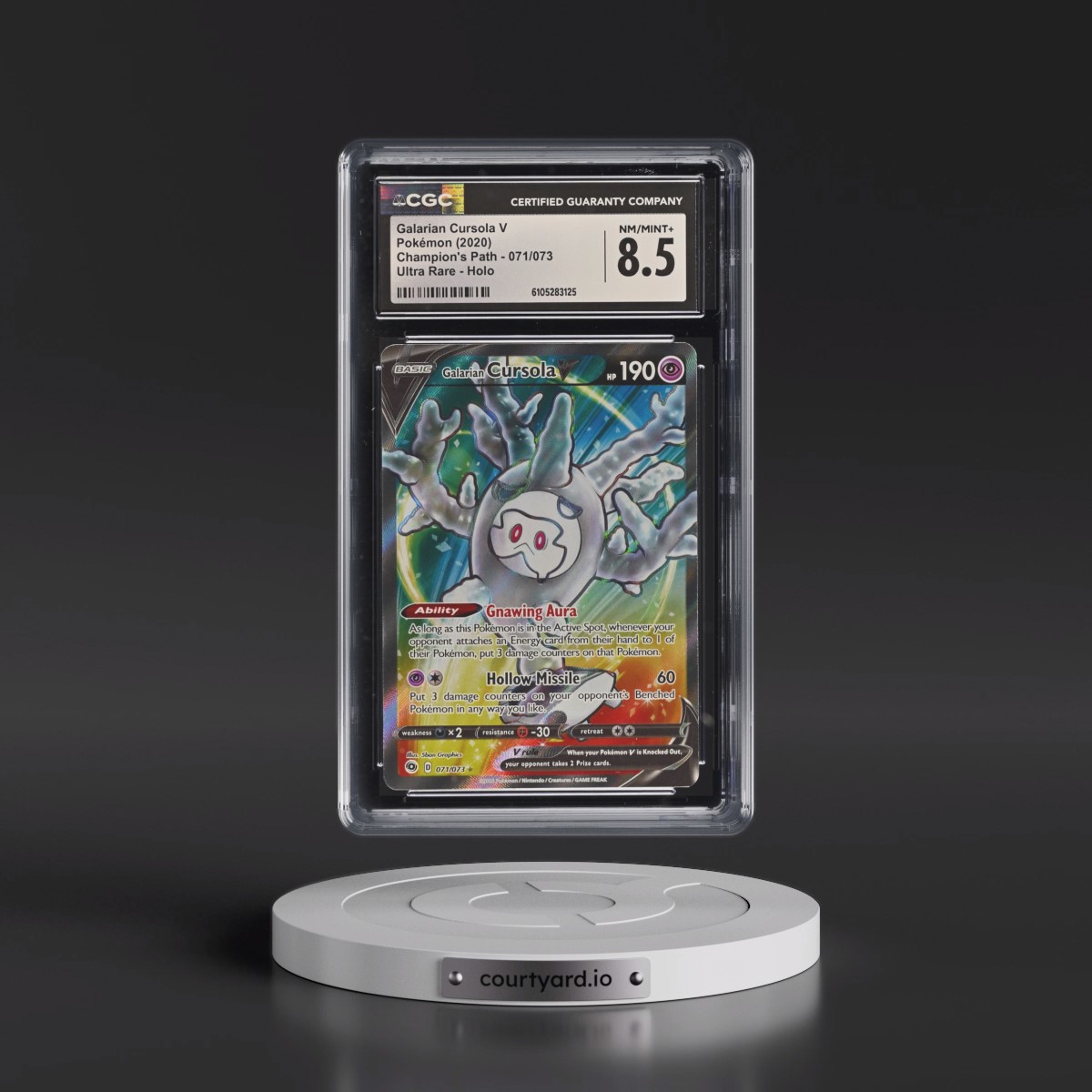 2020 Champion's Path #071/073 Galarian Cursola V - Ultra Rare Holo (CGC 8.5 NM-MT+)