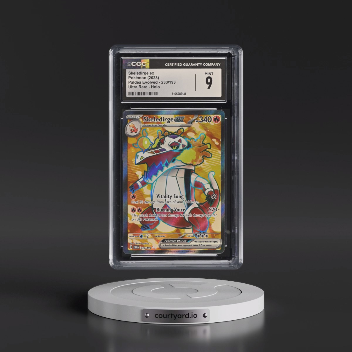 2023 Paldea Evolved - PAL EN #233/193 Skeledirge ex - Ultra Rare Holo (CGC 9 MINT)