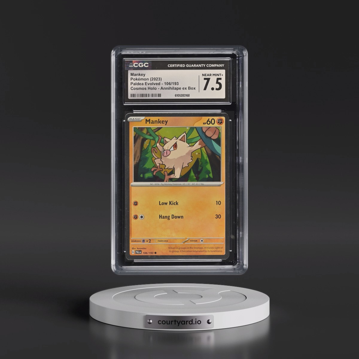 2023 Paldea Evolved - PAL EN Mankey - Cosmos Holo Annihilape ex Box #106/193 CGC 7.5