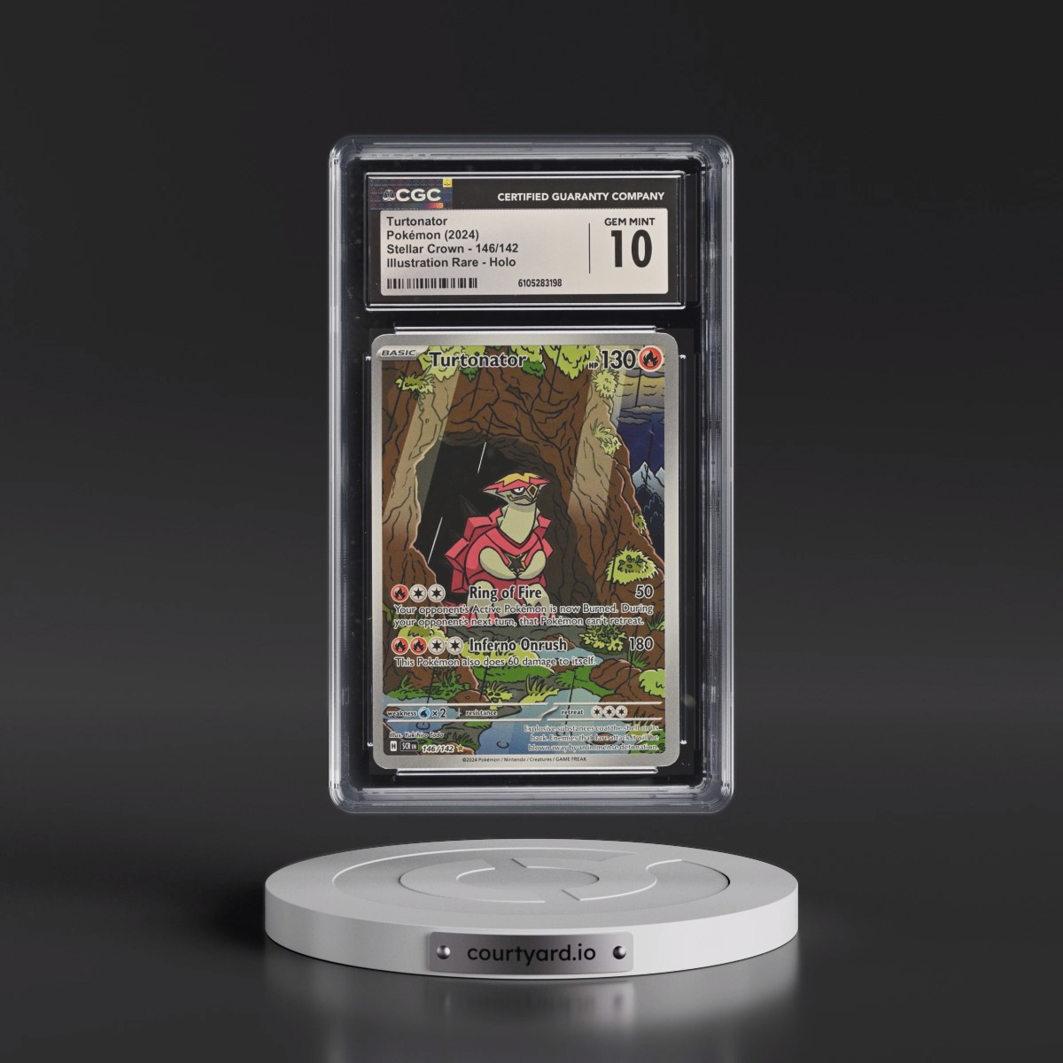 2024 Stellar Crown - SCR EN #146/142 Turtonator - Illustration Rare Holo (CGC 10 GEM MINT)