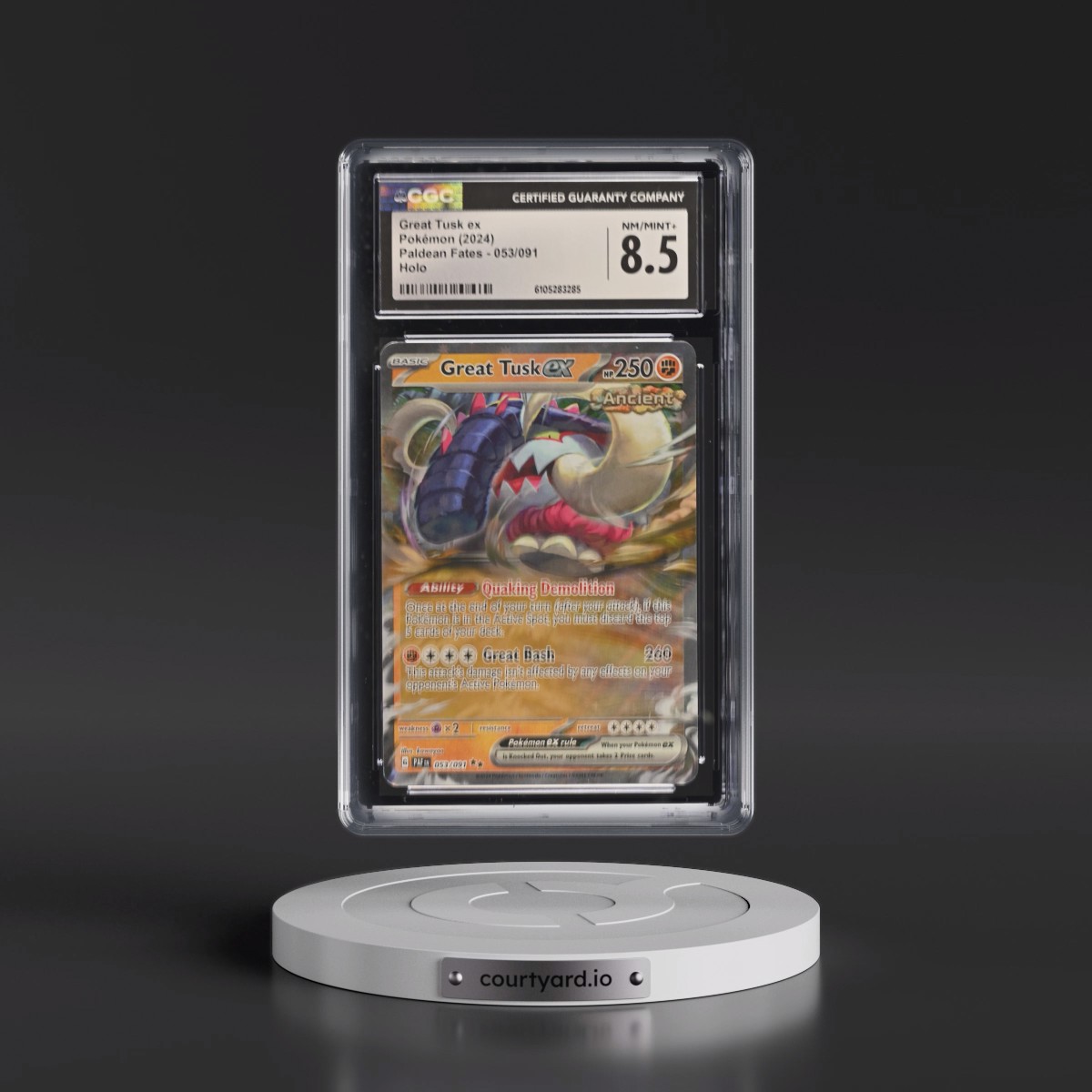 2024 Paldean Fates - PAF EN #053/091 Great Tusk ex - Holo (CGC 8.5 NM-MT+)
