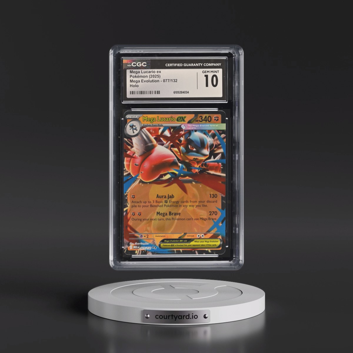 2025 Mega Evolution - MEG EN #077/132 Mega Lucario ex - Holo (CGC 10 GEM MINT)