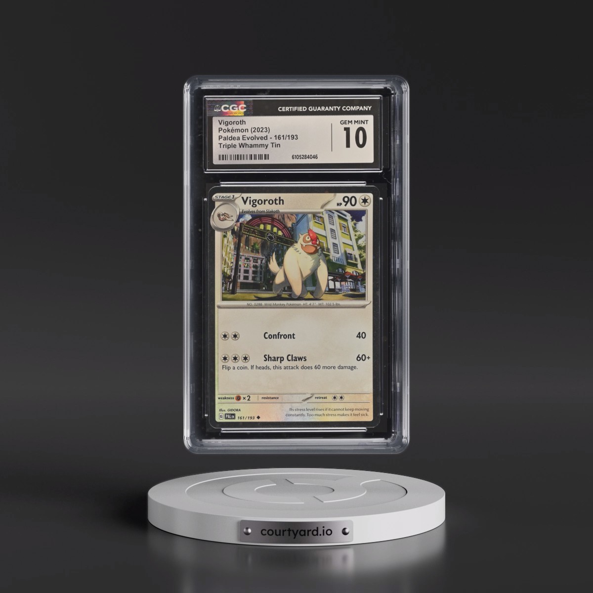 2023 Paldea Evolved - PAL EN #161/193 Vigoroth - Triple Whammy Tin (Cosmos Holo) (CGC 10 GEM MINT)