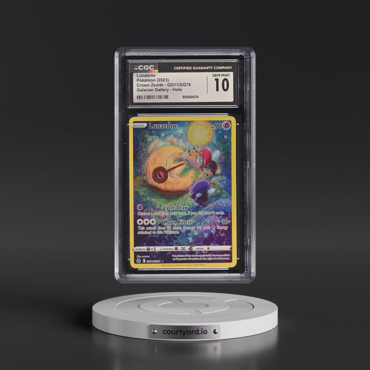 2023 Crown Zenith #GG11/GG70 Lunatone - Galarian Gallery Holo (CGC 10 GEM MINT)