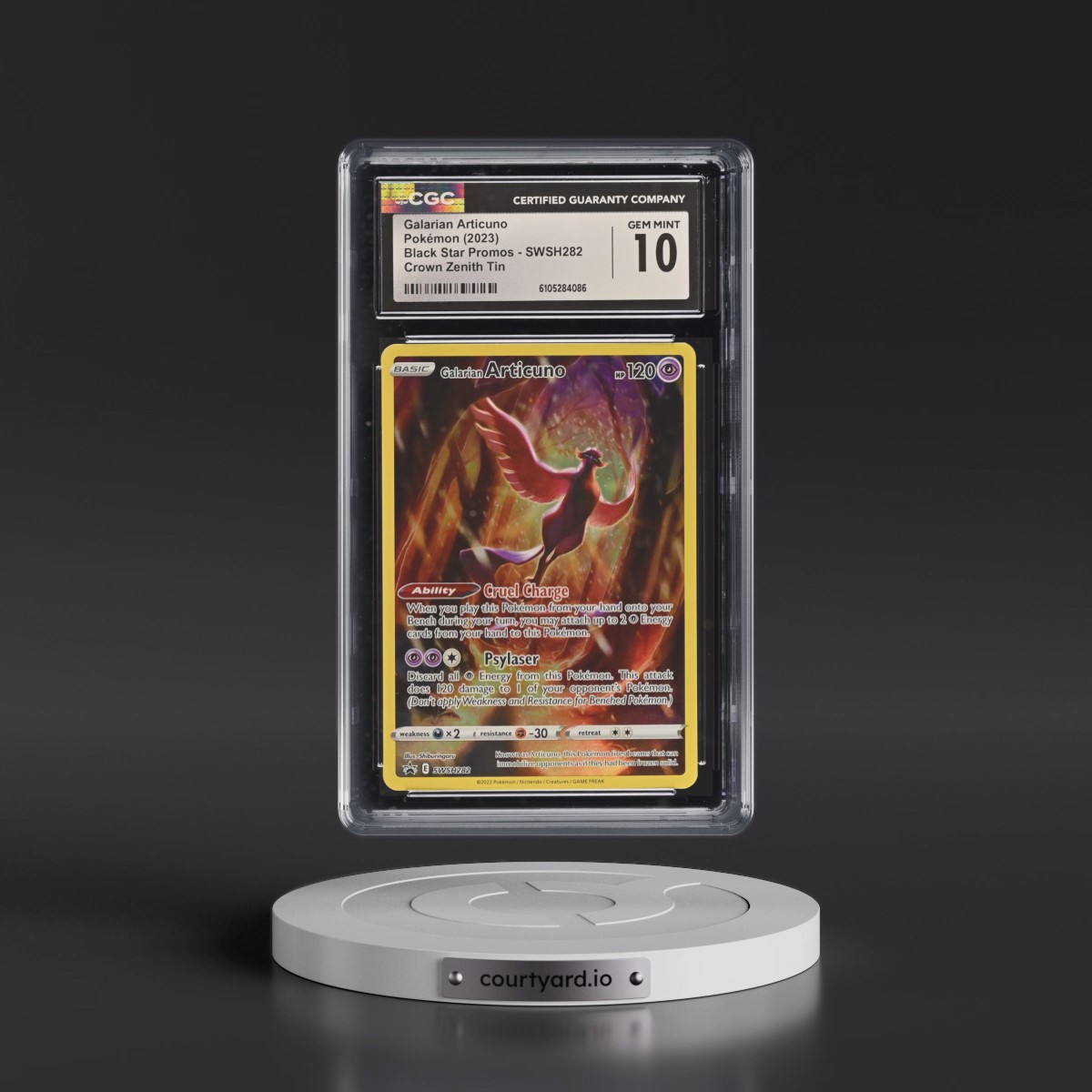 2017 Black Star Promos - Sword & Shield #SWSH282 Galarian Articuno - Crown Zenith Tin (Holo) (CGC 10 GEM MINT)