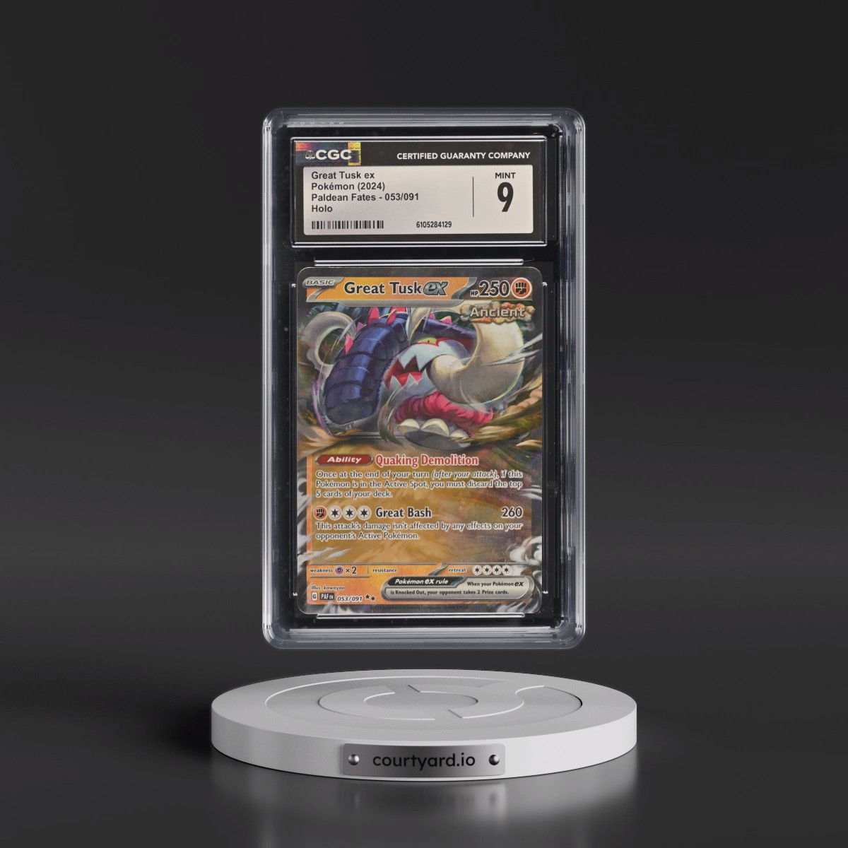 2024 Paldean Fates - PAF EN #053/091 Great Tusk ex - Holo (CGC 9 MINT)