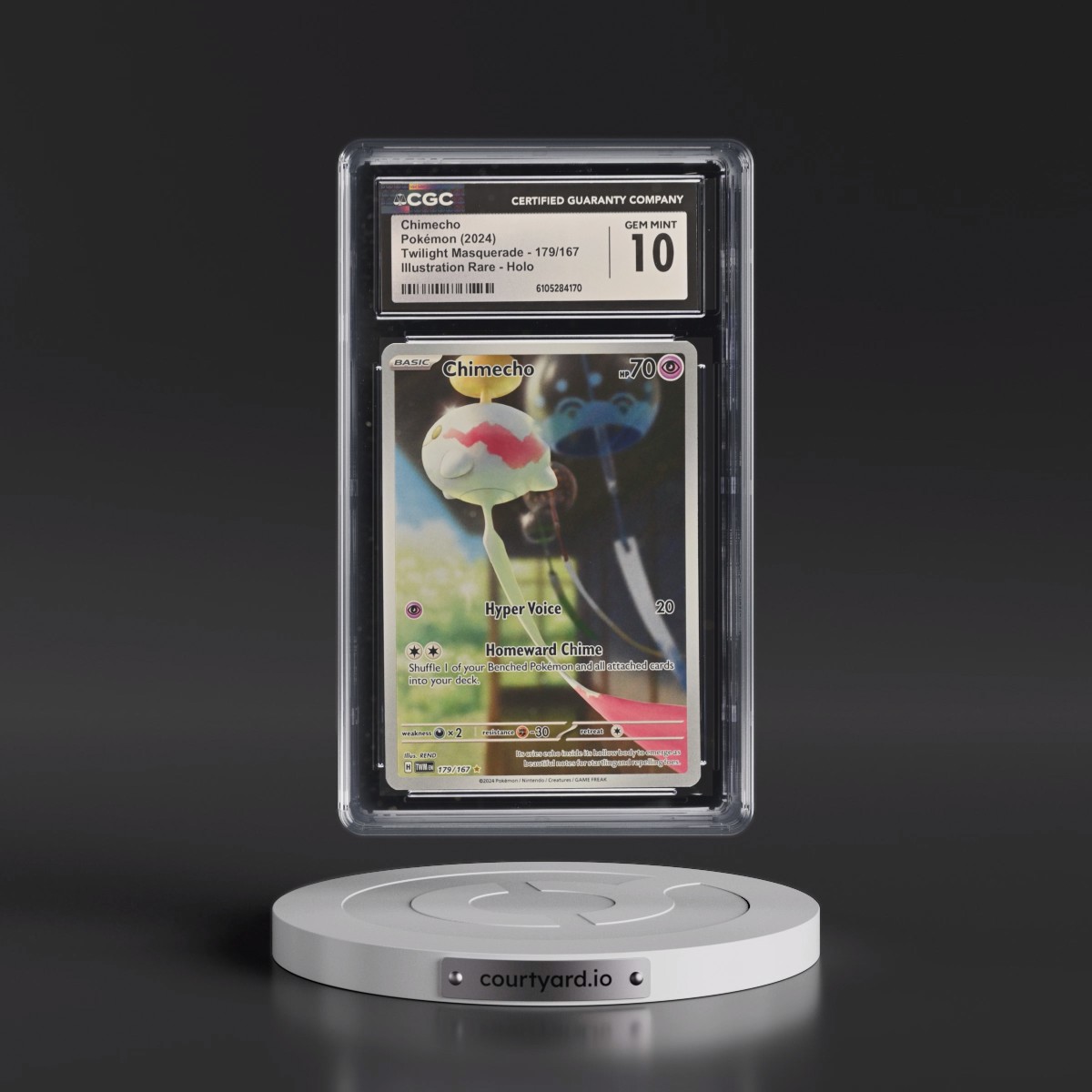 2024 Pokémon Twm EN-Twilight Masquerade #179 Chimecho - Illustration Rare (CGC 10 GEM MINT)