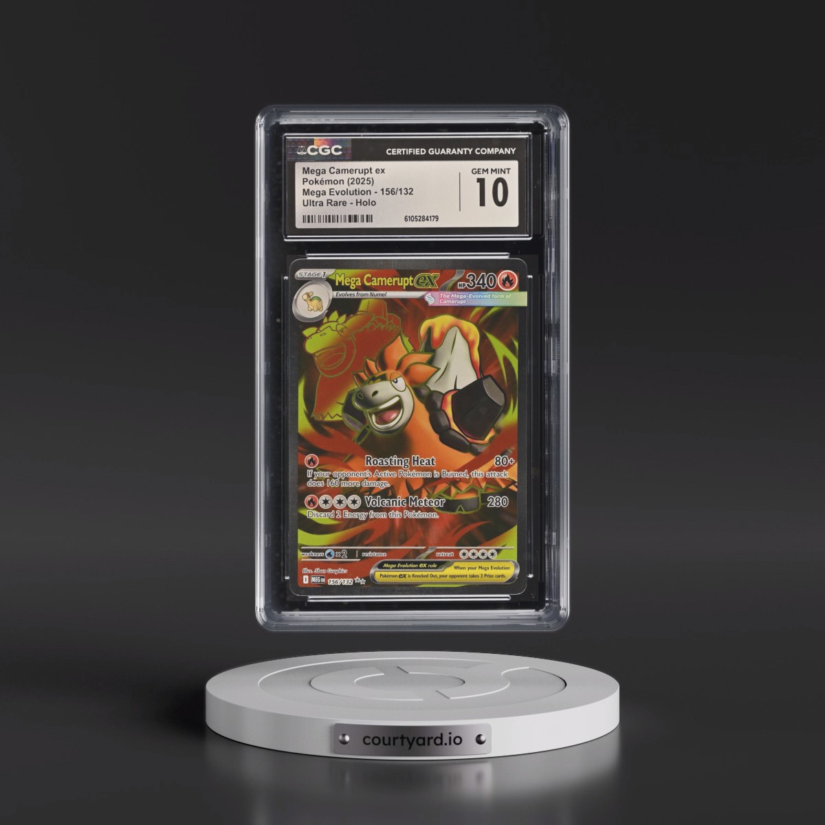 2025 Mega Evolution - MEG EN #156/132 Mega Camerupt ex - Ultra Rare Holo (CGC 10 GEM MINT)