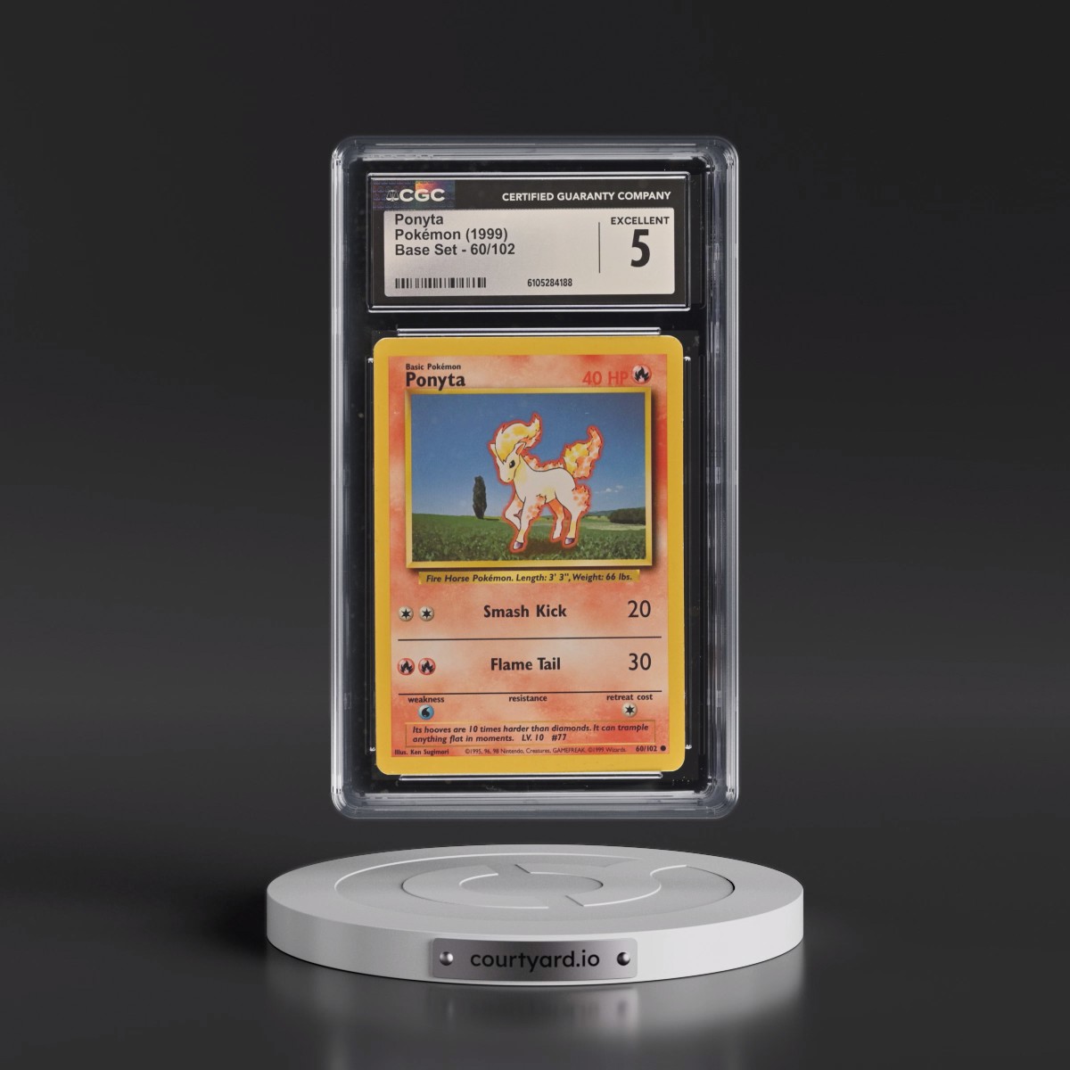 1999 Base Set #60/102 Ponyta (CGC 5 EX)