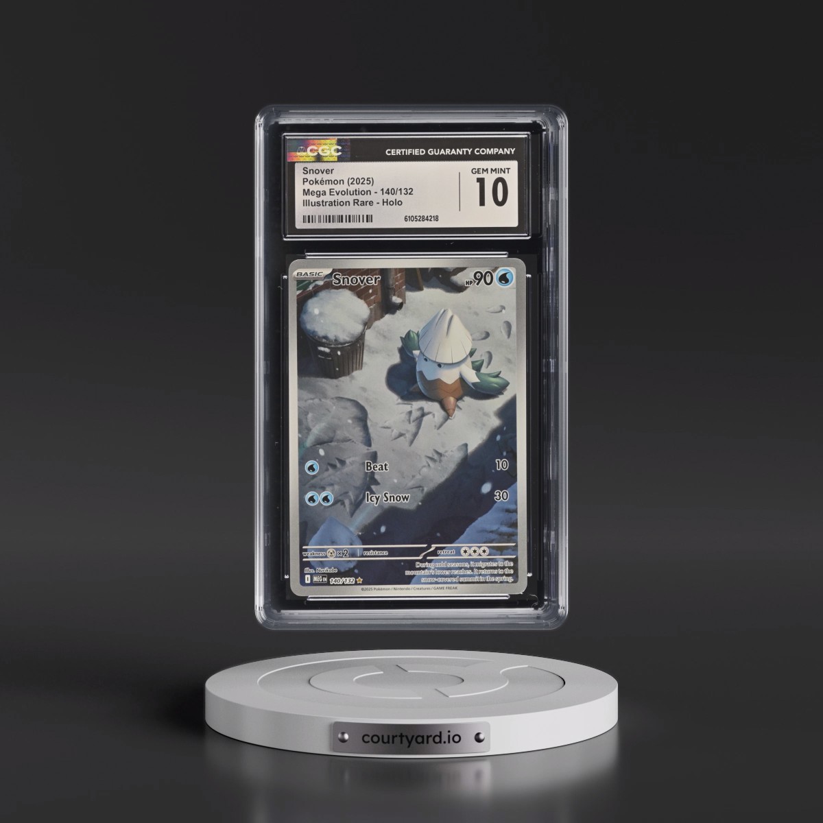 2025 Mega Evolution - MEG EN #140/132 Snover - Illustration Rare Holo (CGC 10 GEM MINT)